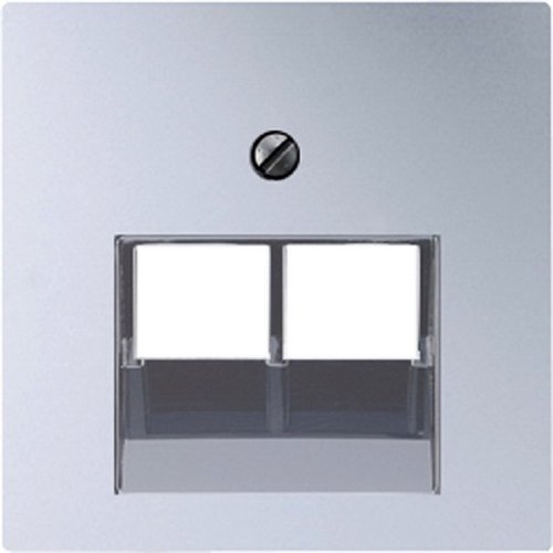 Лицевая панель Jung EcoProfi для 2-м. розетки RJ11/RJ45 алюминий фото Лицевая панель Jung EcoProfi для 2-м. розетки RJ11/RJ45 алюминий картинка